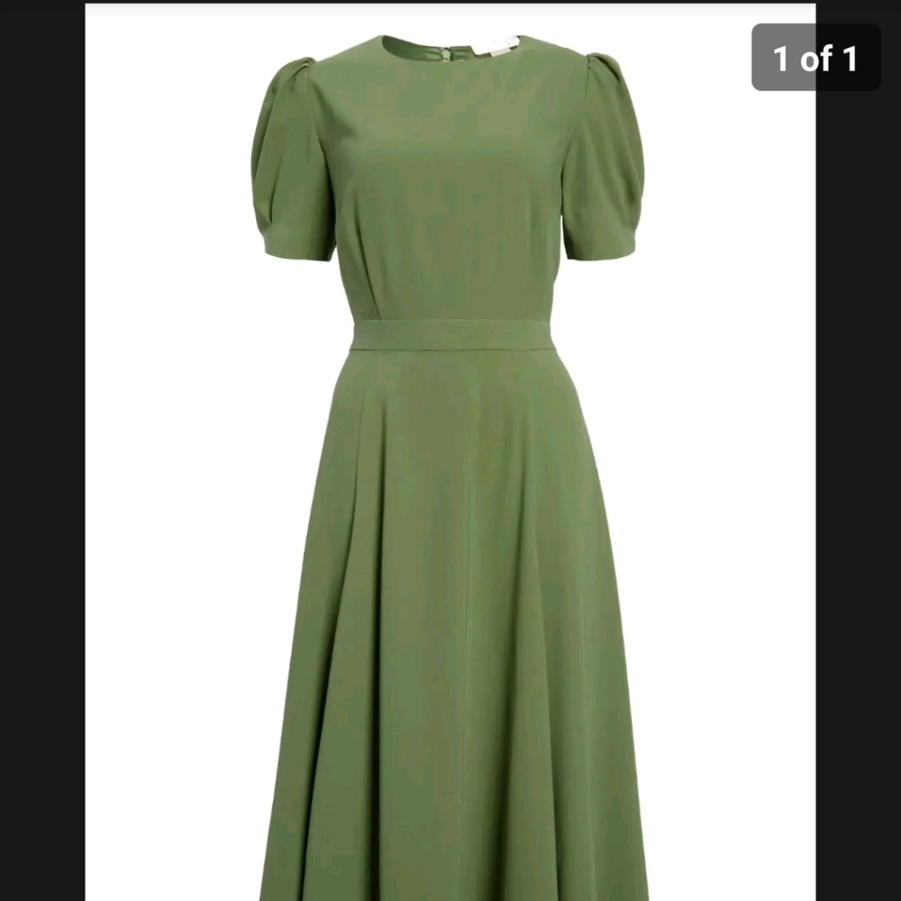 Rachel parcell puff sleeve midi dress
